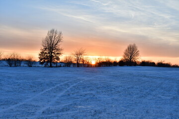 Wall Mural - Winter Sunset