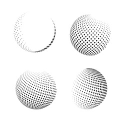 Wall Mural - Abstract grunge halftone globe textured background design vector set	