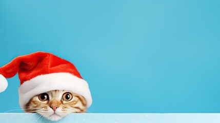 Sticker - cat with santa hat