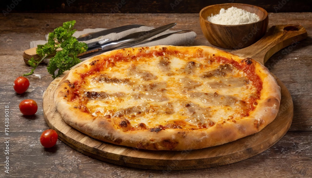 Pizza, a beloved Italian dish, features a thin crust topped with tomato ...
