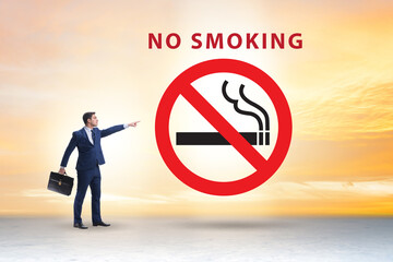 Wall Mural - Anti smoking concept with antismoking logo