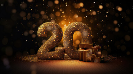 Wall Mural - Beautiful 2024 new year glitters celebration