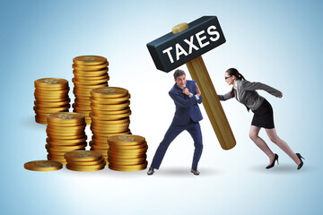 Wall Mural - Business people in tax concept