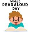 illustration of World Read Aloud Day.World read aloud day banner