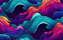 Colorful Abstract Background With Japanese Wave Style