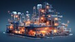© Muamanah - Modern smart industrial 5.0 illustration, with automatically connected light effects.