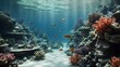 realistic under the sea with beautiful coral and fishes