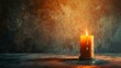 Portrait of candle against texture background with space for text, background image, generative AI