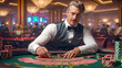 © Xtremest - Casino Dealer Man Blackjack Cards Chips
