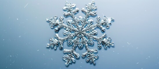 Sticker - Bright isolated photo of a real snowflake.