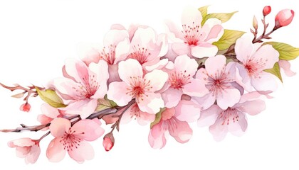 Wall Mural - Watercolor painting of cherry blossoms sakura