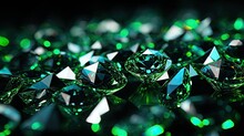 A Background With Neon Green Diamonds Arranged In A Random Pattern With A Motion Blur Effect And A Light Streak