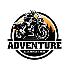 Wall Mural - Adventure Motorbike Illustration Logo Vector