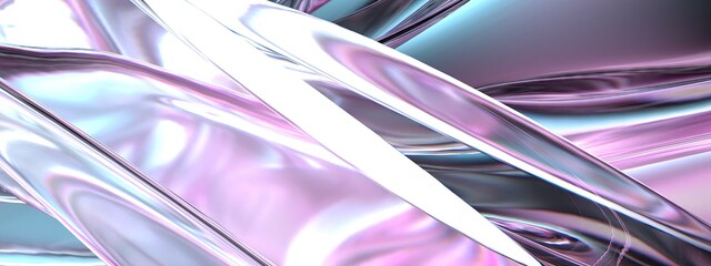 Wall Mural - Pink and Blue Crystal Glass Refraction and Reflection Mysterious Lush Elegant Modern 3D Rendering Abstract Background