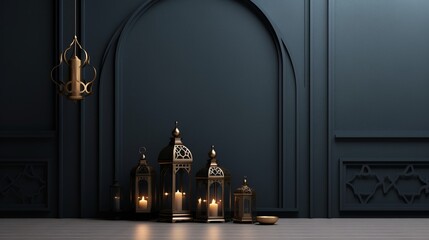 Canvas Print - Ramadan Kareem background with Arabic lanterns.