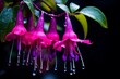 Close-up of fuchsia flower with vibrant colors. Generative AI