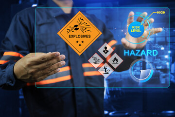 Wall Mural - explosive experts is working on high risk taking to scan for hazardous materials with advanced techn