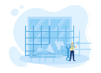 Wall Mural - engineering and construction concept flat illustration