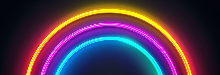 Canvas Print - neon rainbow, AI generated