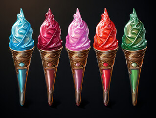 Wall Mural - Awesome Set of ice cream scoops