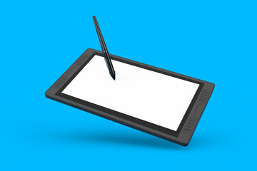 Leinwandbilder - Big Size of Digital Graphics Drawing Tablet Monitor with Pen and Blank Screen for Your Design. 3d Rendering