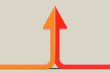 Fototapete - Abstract Colorful Arrows Up. 3d Rendering