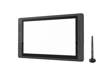 Leinwandbilder - Big Size of Digital Graphics Drawing Tablet Monitor with Pen and Blank Screen for Your Design. 3d Rendering