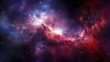 Fototapeta  - Stars, star birth, outer space purple nebula clouds, ai-generated