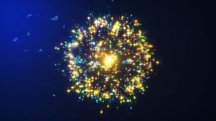 Wall Mural - fireworks in the night sky. merry christmas
