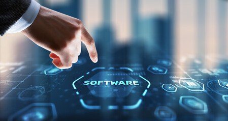 Wall Mural - software development. internet network technology concept