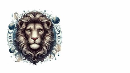 zodiac leo astrology signs for horoscope, tarot and and mystic signs in 4k
