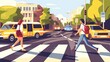zebra crossing on the road illustration