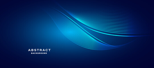 Abstract blue modern background with smooth lines. Dynamic waves. vector illustration.