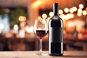 red wine bottle with wine glasses