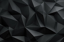 Faceted Texture Abstract Black Crystal Background.