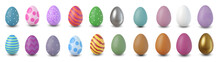 Easter - Set Of Easter Eggs On Isolated Transparent Background