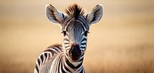  A Close Up Of A Zebra In A Field Of Tall Grass With It's Head Turned To The Side And It's Face Slightly Slightly To The Right.