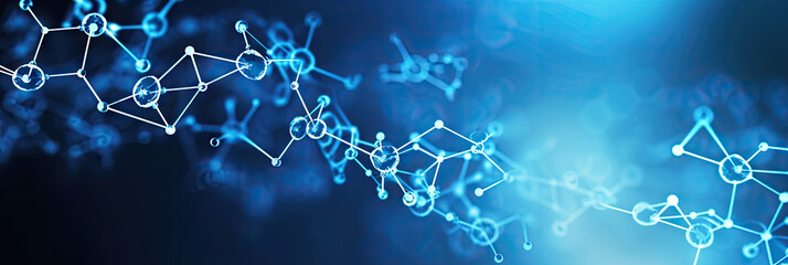 3d molecules hydrogen on blue background