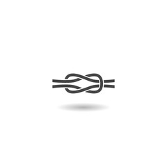 Poster - Sailor knot icon. Nautical rope infinity sign with shadow