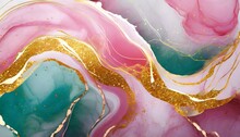 Swirl Of Pink Gold Marble Abstract Background Liquid Marble Design Abstract Light Pink Azure Tones With Rose Golden Paint Marble Texture Alcohol Ink Colors Generative Ai