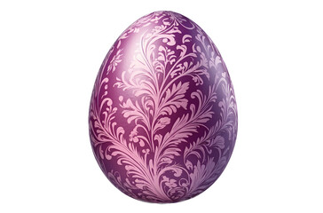 Wall Mural - Beautiful Decorated purple Easter egg isolated on transparent background