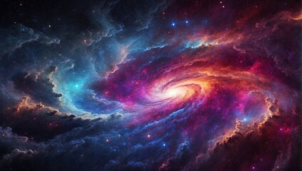 Wall Mural - beautiful and epic colorful galaxy vortex photos made by AI generative
