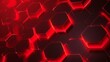 Abstract dark hexagon pattern on red neon background technology style. Modern futuristic geometric shape web banner design. You can use for cover template, poster, flyer, print ad. Vector illustration