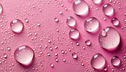 Wall Mural - water drops pink background