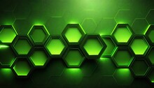 Abstract Green Hexagonal Background Futuristic Technology Concept Green Hexagons With A Green Background Abstract Black Hexagon Pattern On Green Neon Background Technology Style Honeycomb