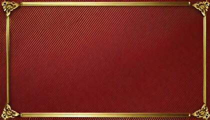 Wall Mural - luxury red background with gold striped trim on borders