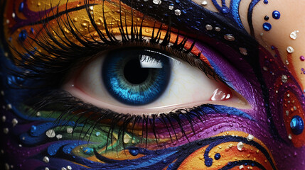 Wall Mural - art visage eyes. creative unique eye makeup