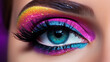colorful makeup bright and intense makeup female eye