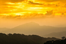 Beautiful Landscape Sunrise At Doi Intanon National Park View Point, Chiang Mai Thailand