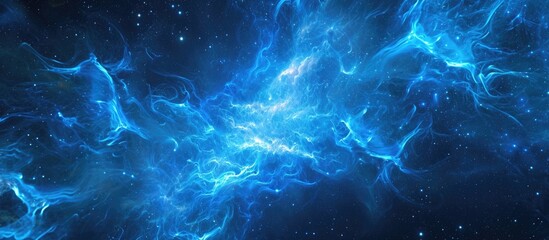 Wall Mural - blue rays and plasma representing an abstract image, including dark matter.